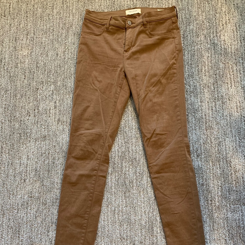 Khaki PacSun Skinny Jeggings